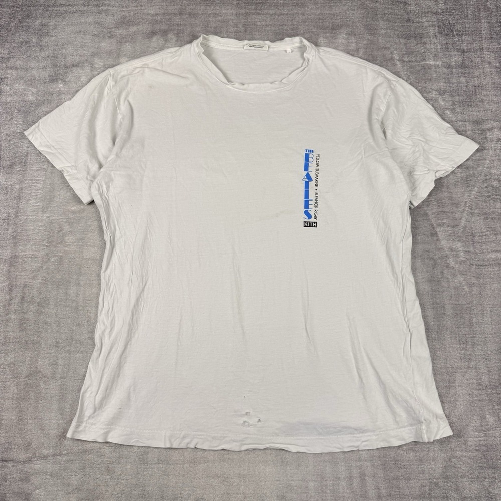 Kith For The Beatles Shirt Men's‎ Large White Yellow Submarine Double Sided Band